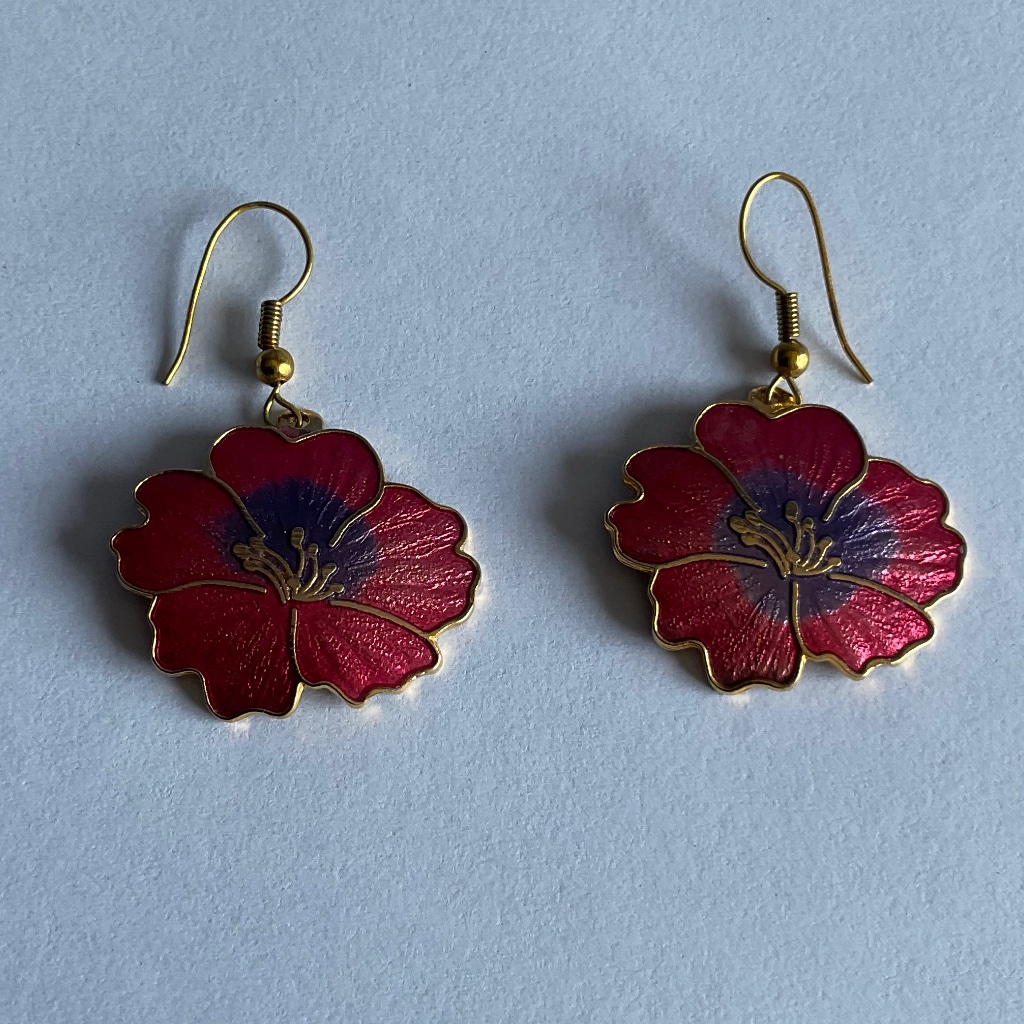 Vintage Orchid Colored Earrings